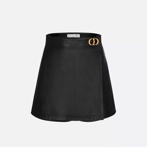 Dior Skort with CD Buckle Black Lambskin